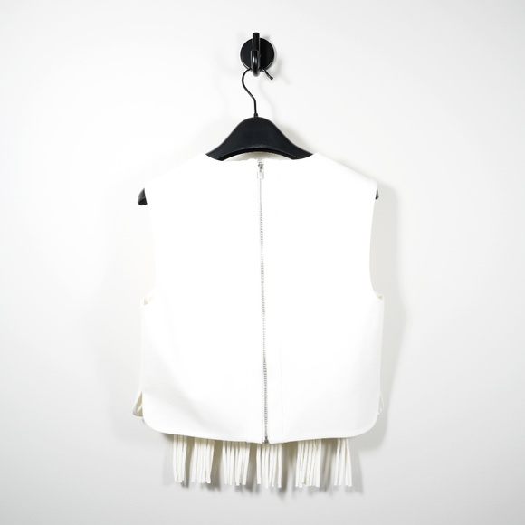 Tibi Macramé Applique Fringe Top (white) Size 2 - Picture 5 of 9